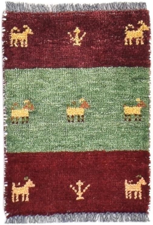 Wine Wool Rug 1' X 2' Southwestern Hand Knotted American Tribal Small Carpet 