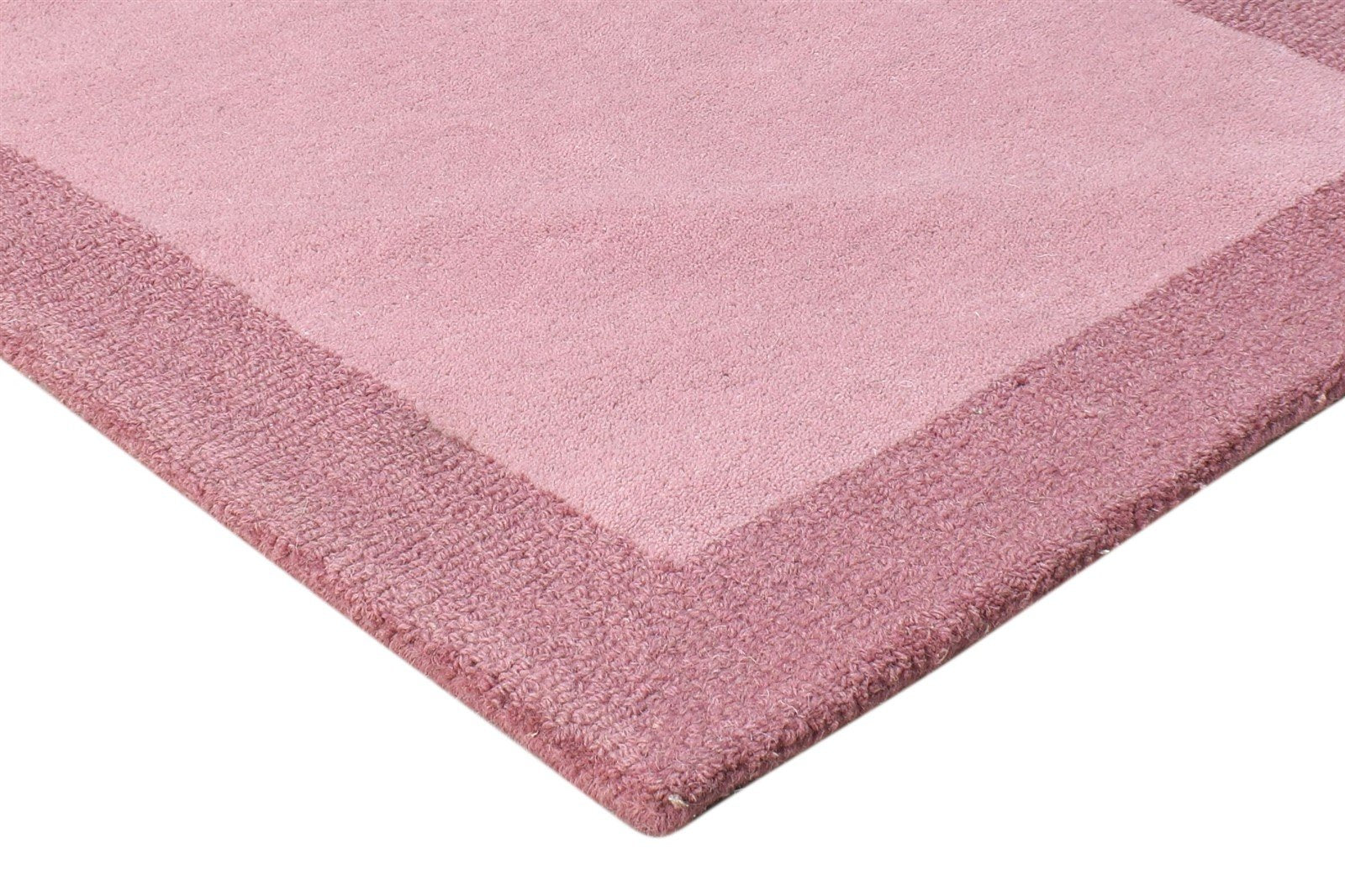 Pink Wool Rug 2' X 3' Modern Hand Tufted Scandinavian Bordered Small Carpet 