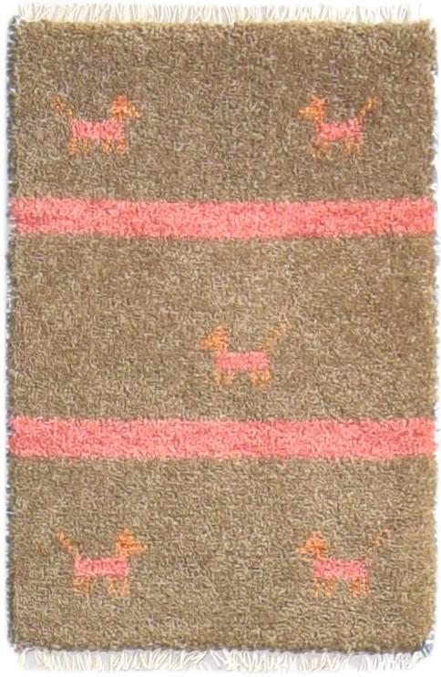 Brown Wool Rug 1' X 2' Southwestern Hand Knotted American Tribal Small Carpet 