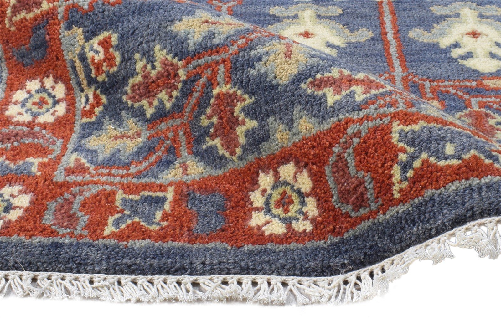 3' X 5' Rug Wool Blue Persian Hand Knotted Agra Oriental Room Size Carpet 