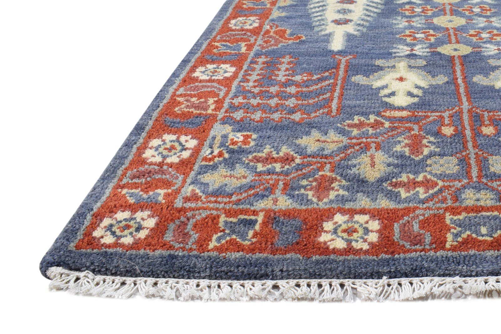 3' X 5' Rug Wool Blue Persian Hand Knotted Agra Oriental Room Size Carpet 