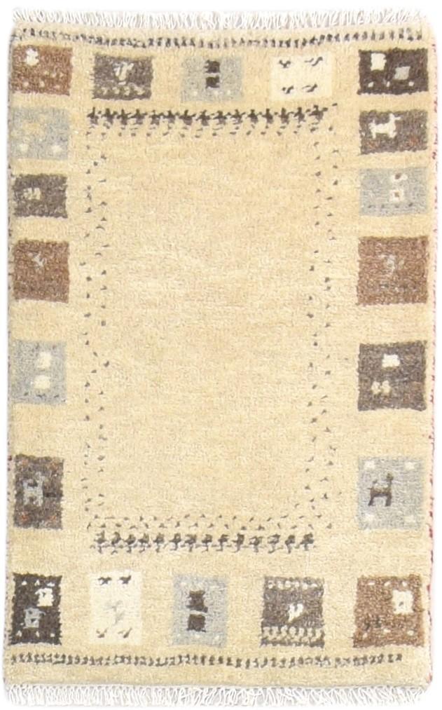 Beige Wool Rug 2' X 3' Southwestern Hand Knotted Gabbeh Tribal Small Carpet 