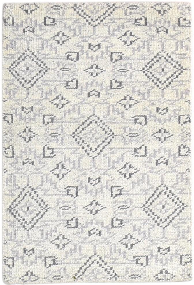 Wool Sage Rug 2' X 3' Modern Hand Knotted Moroccan Modern Small Carpet 