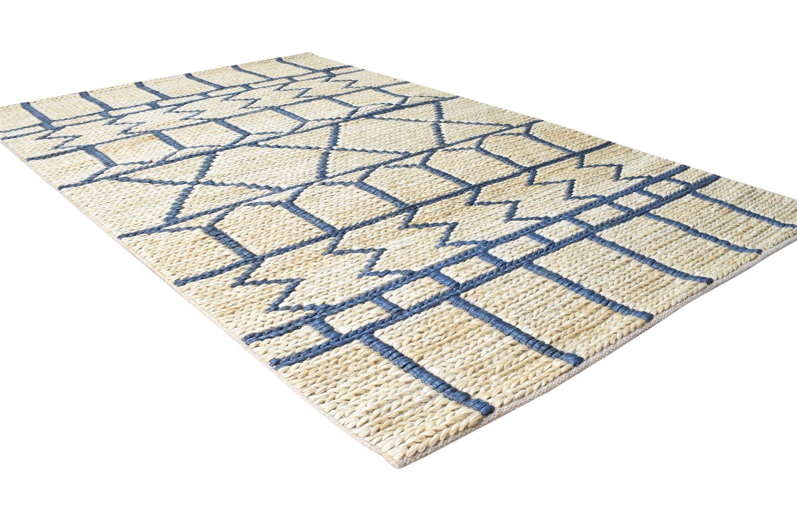 4' X 6' Rug Jute Beige Modern Hand-Hooked Moroccan Modern Room Size Carpet 