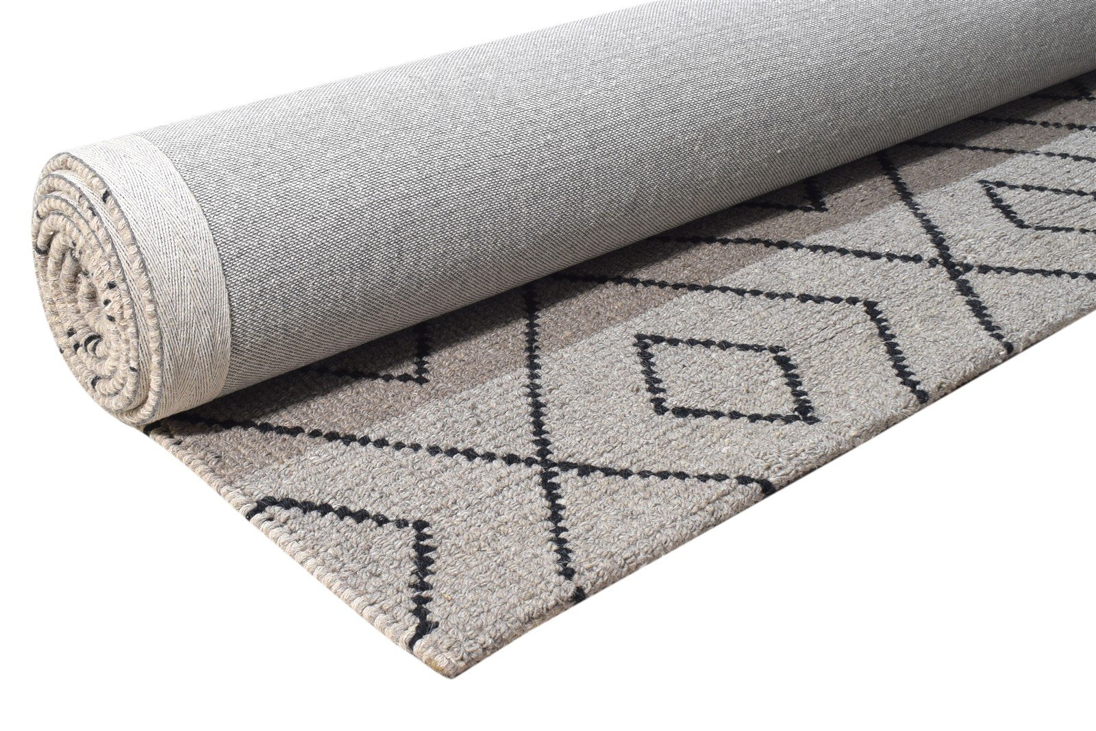 7' X 10' Rug Wool Grey Modern Hand-Hooked Moroccan Modern Large Carpet 