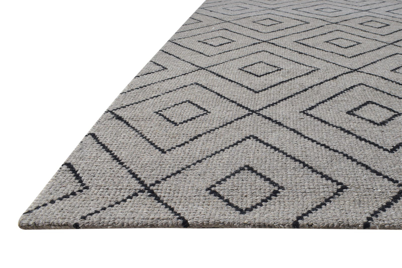 7' X 10' Rug Wool Grey Modern Hand-Hooked Moroccan Modern Large Carpet 