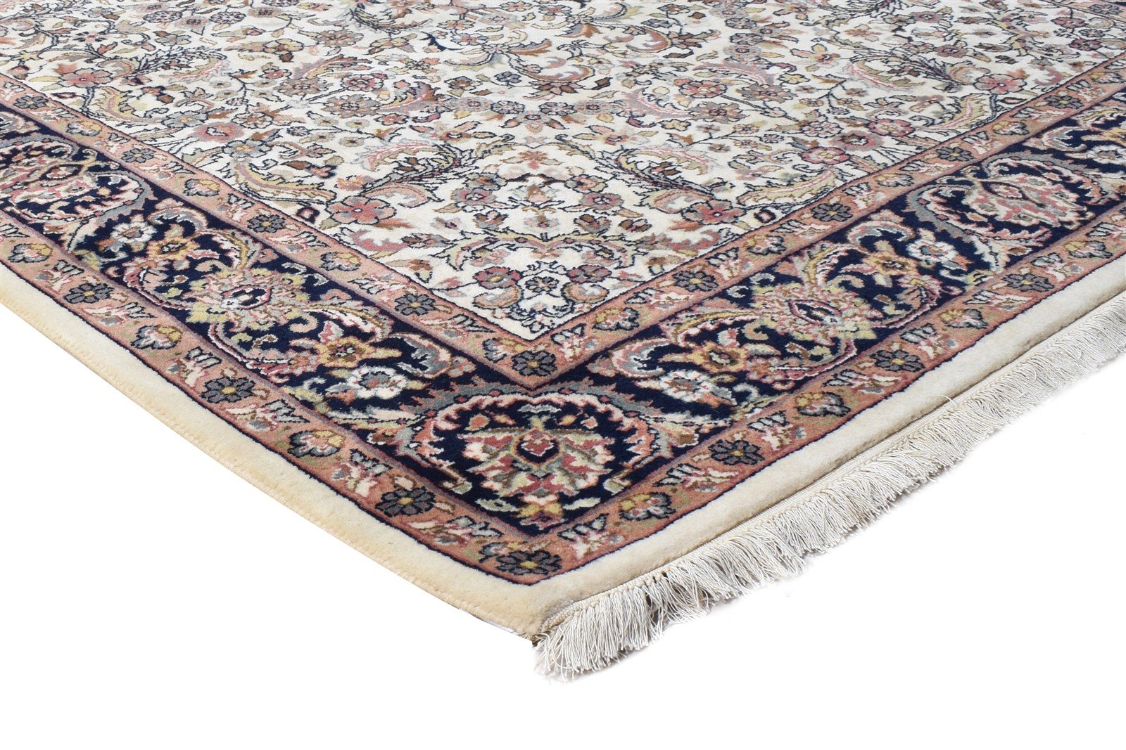 Wool Cream Rug 5' X 7' Persian Hand Knotted Kashan Oriental Room Size Carpet 