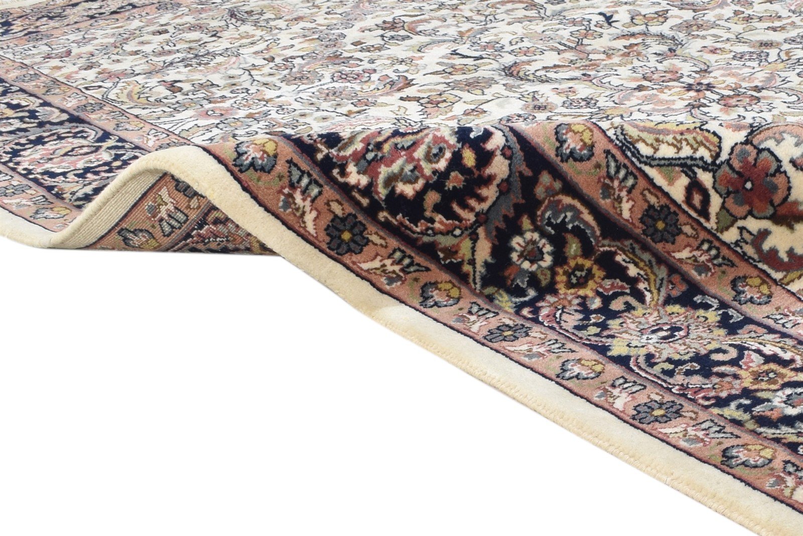 Wool Cream Rug 5' X 7' Persian Hand Knotted Kashan Oriental Room Size Carpet 