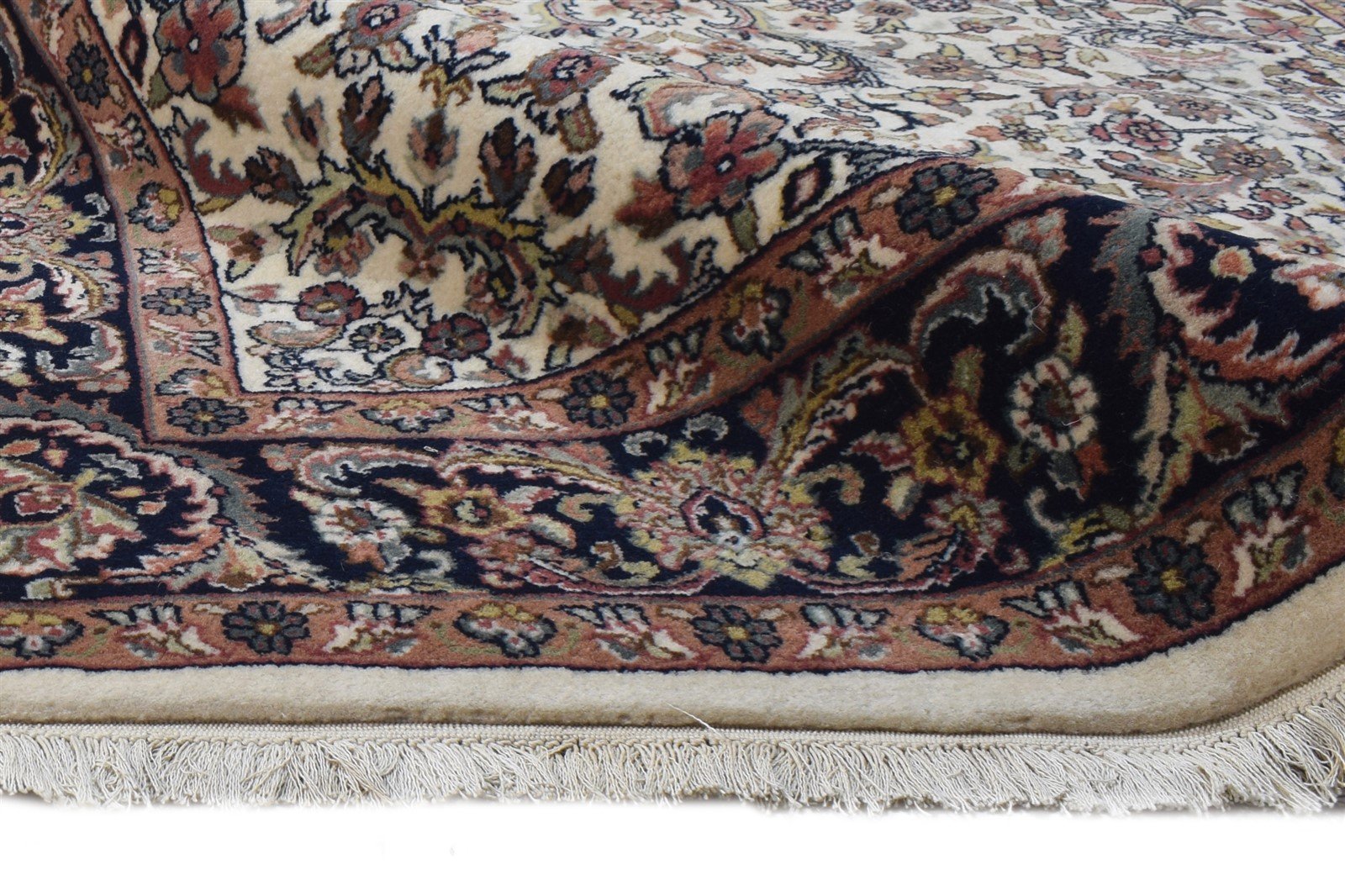 Wool Cream Rug 5' X 7' Persian Hand Knotted Kashan Oriental Room Size Carpet 