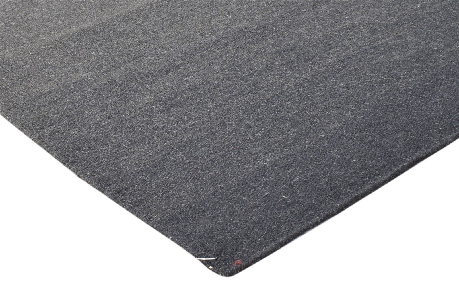 3' X 7' Rug Wool Charcoal Modern Dhurrie Scandinavian Solid Small Runner 