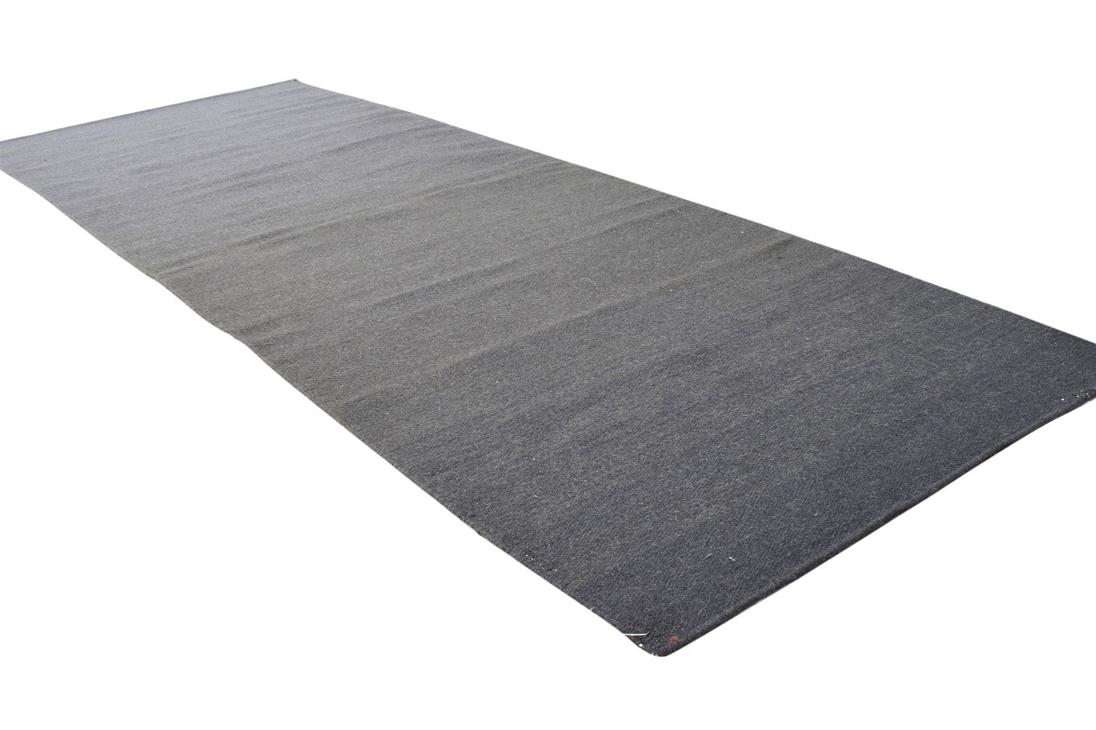 3' X 7' Rug Wool Charcoal Modern Dhurrie Scandinavian Solid Small Runner 