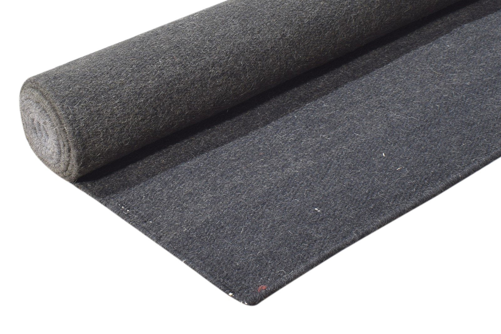 3' X 7' Rug Wool Charcoal Modern Dhurrie Scandinavian Solid Small Runner 