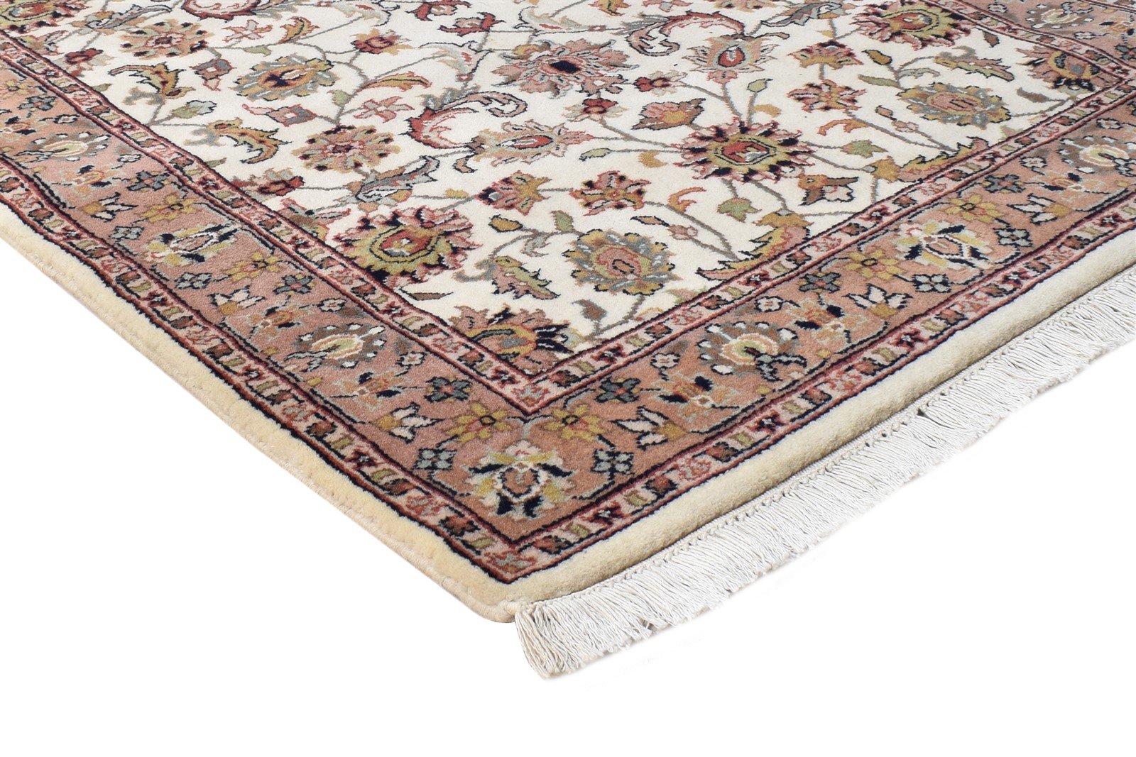 Cream Wool Rug 3' X 8' Persian Hand Knotted Kashan Oriental Small Runner 