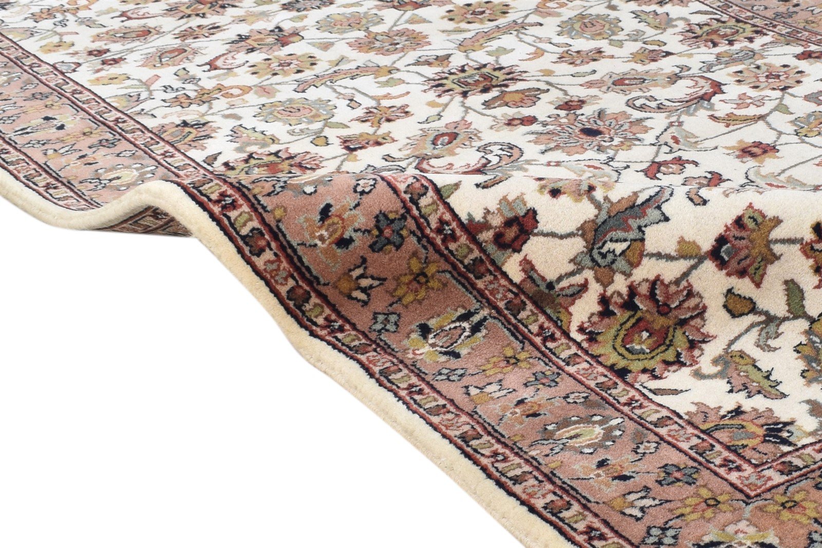 Cream Wool Rug 3' X 8' Persian Hand Knotted Kashan Oriental Small Runner 