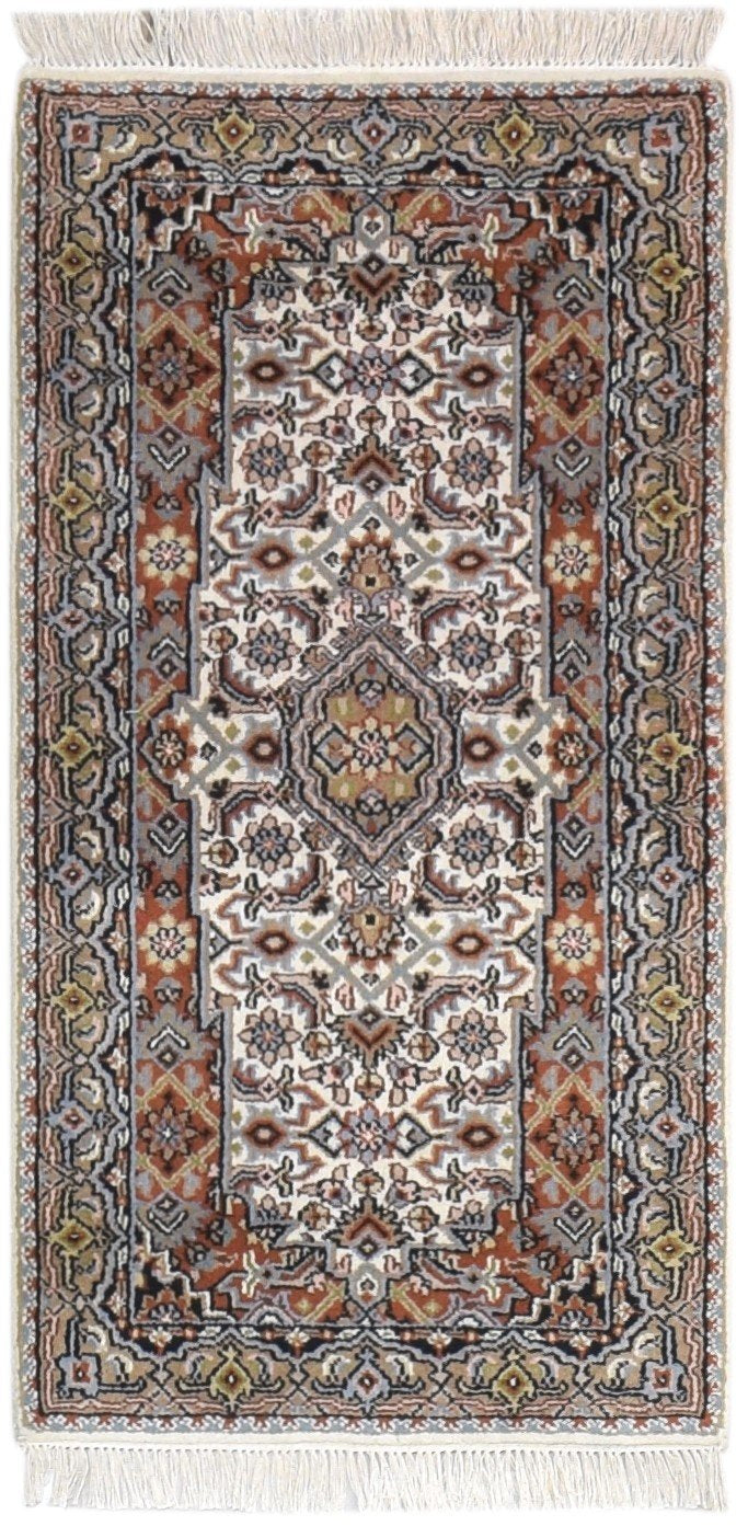 2' X 4' Rug Wool Ivory Persian Hand Knotted Tabriz Oriental Small Carpet 