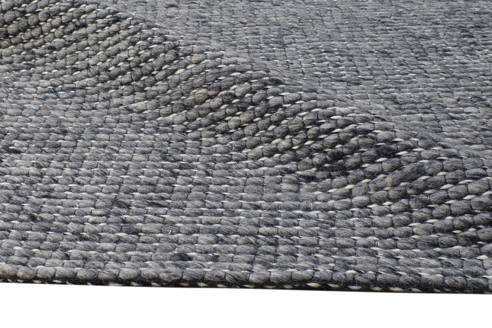 Wool Charcoal Rug 4' X 6' Modern Hand Woven Scandinavian Solid Room Size Carpet 