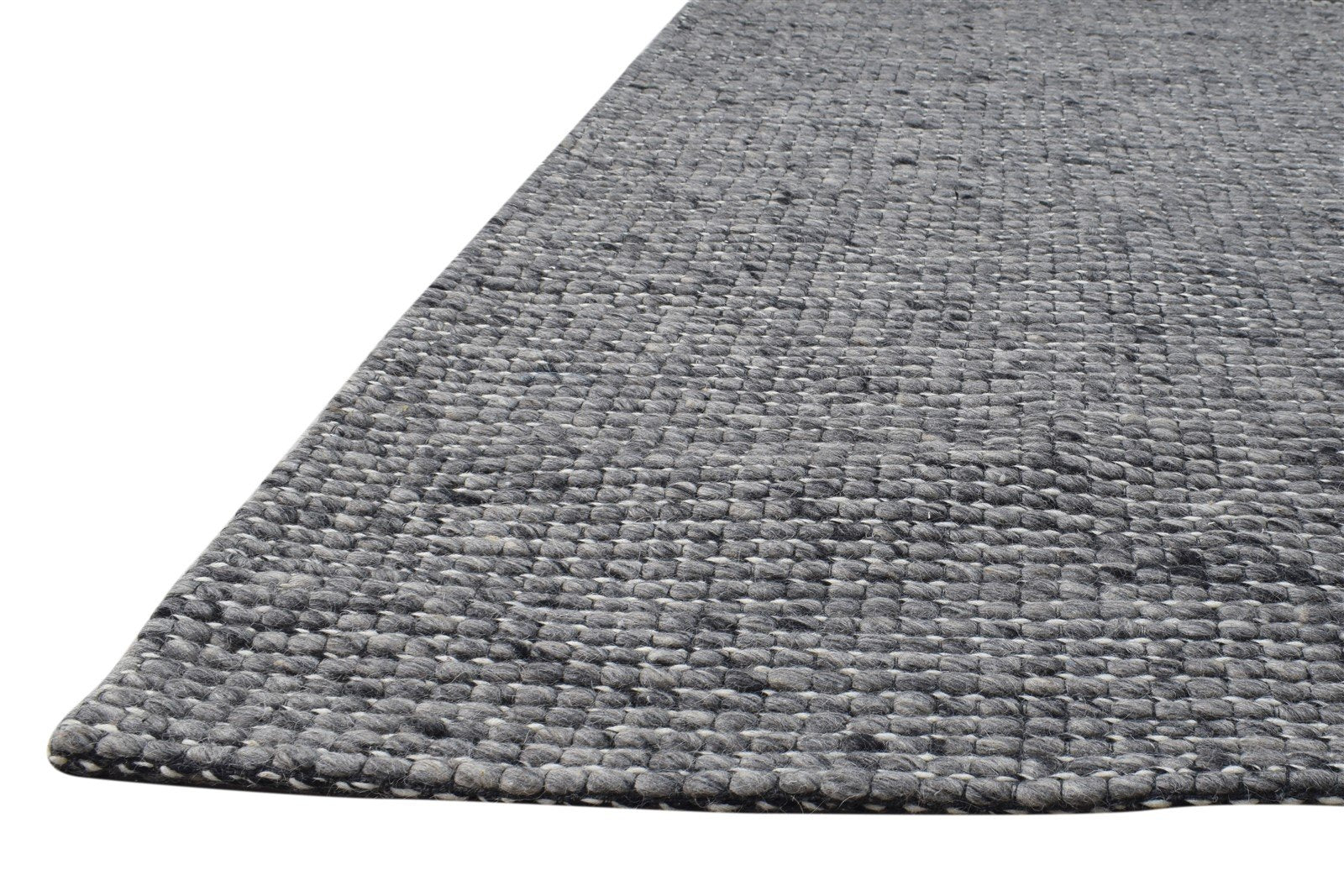 Wool Charcoal Rug 4' X 6' Modern Hand Woven Scandinavian Solid Room Size Carpet 