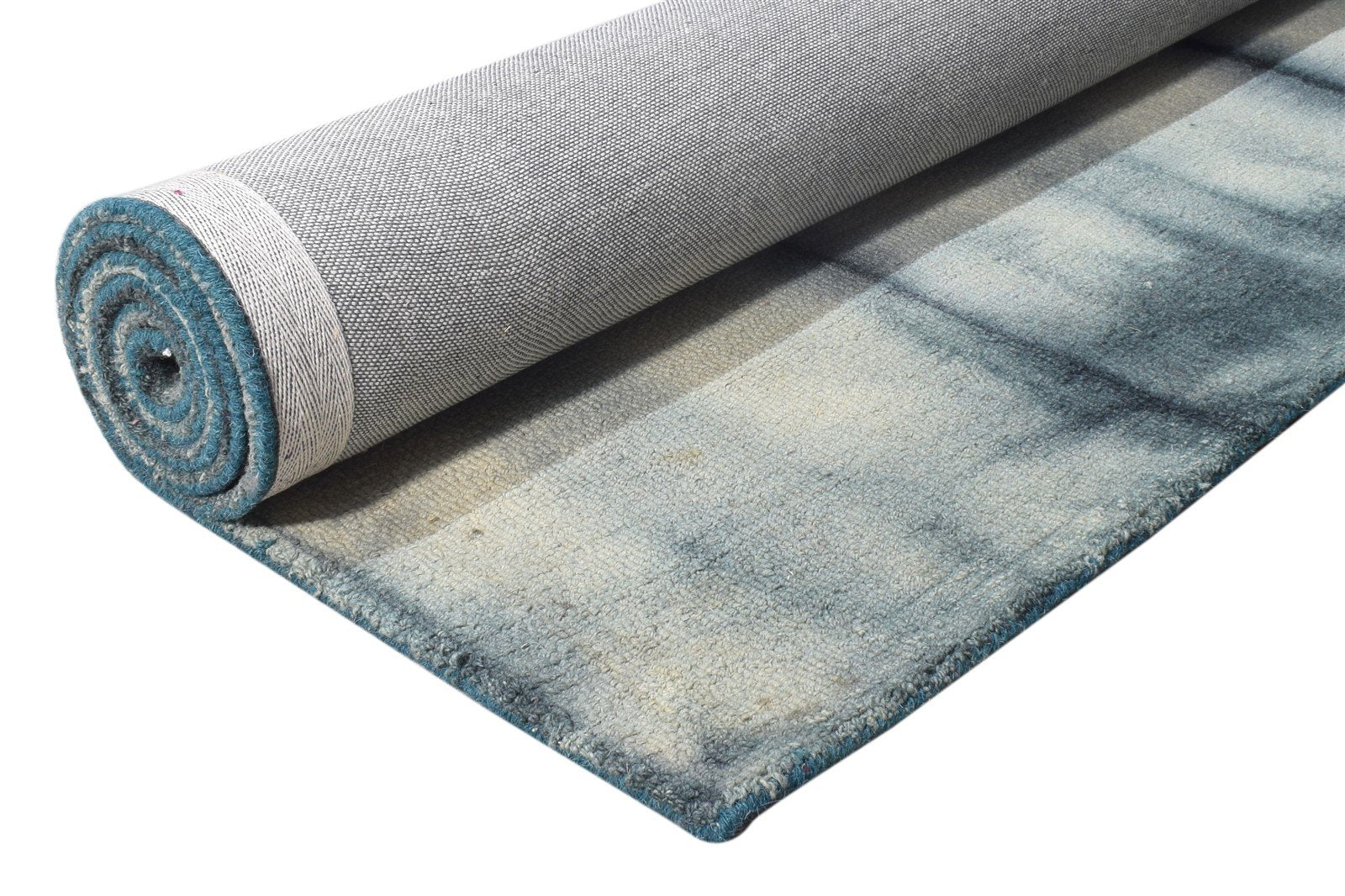 Hand Tufted Grey Wool Rug 5' X 8' Modern Shibori Tie Dye Room Size Carpet 