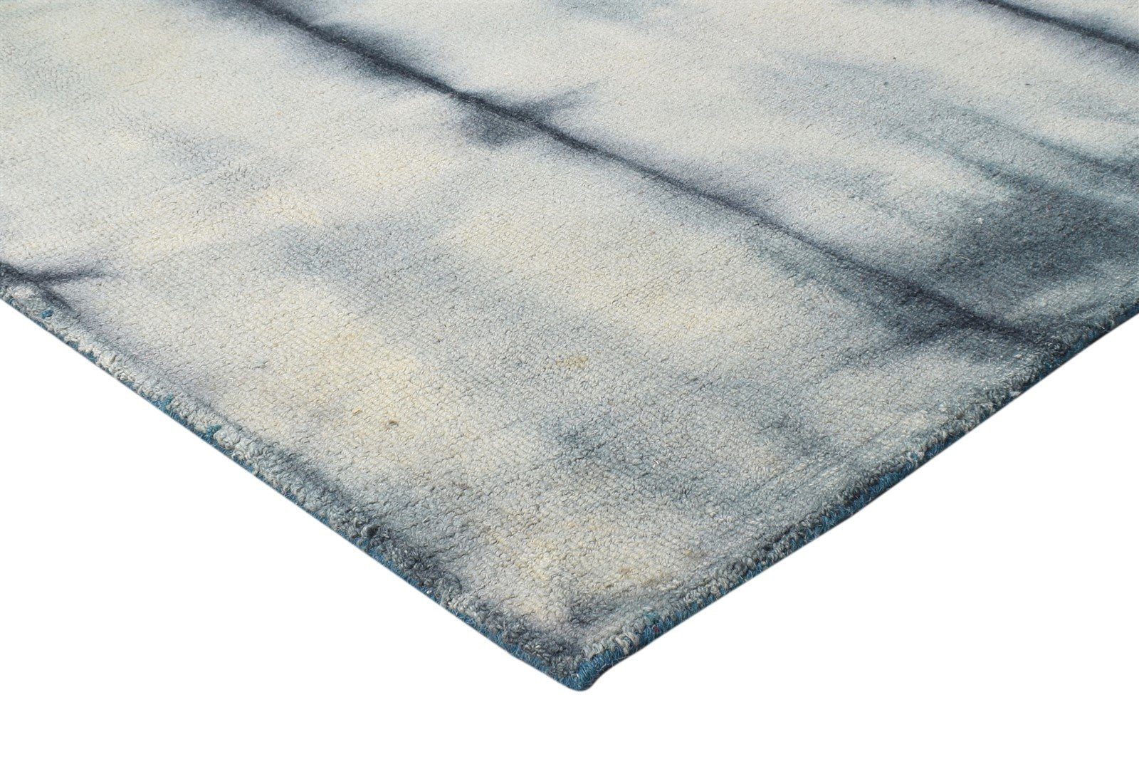 Hand Tufted Grey Wool Rug 5' X 8' Modern Shibori Tie Dye Room Size Carpet 