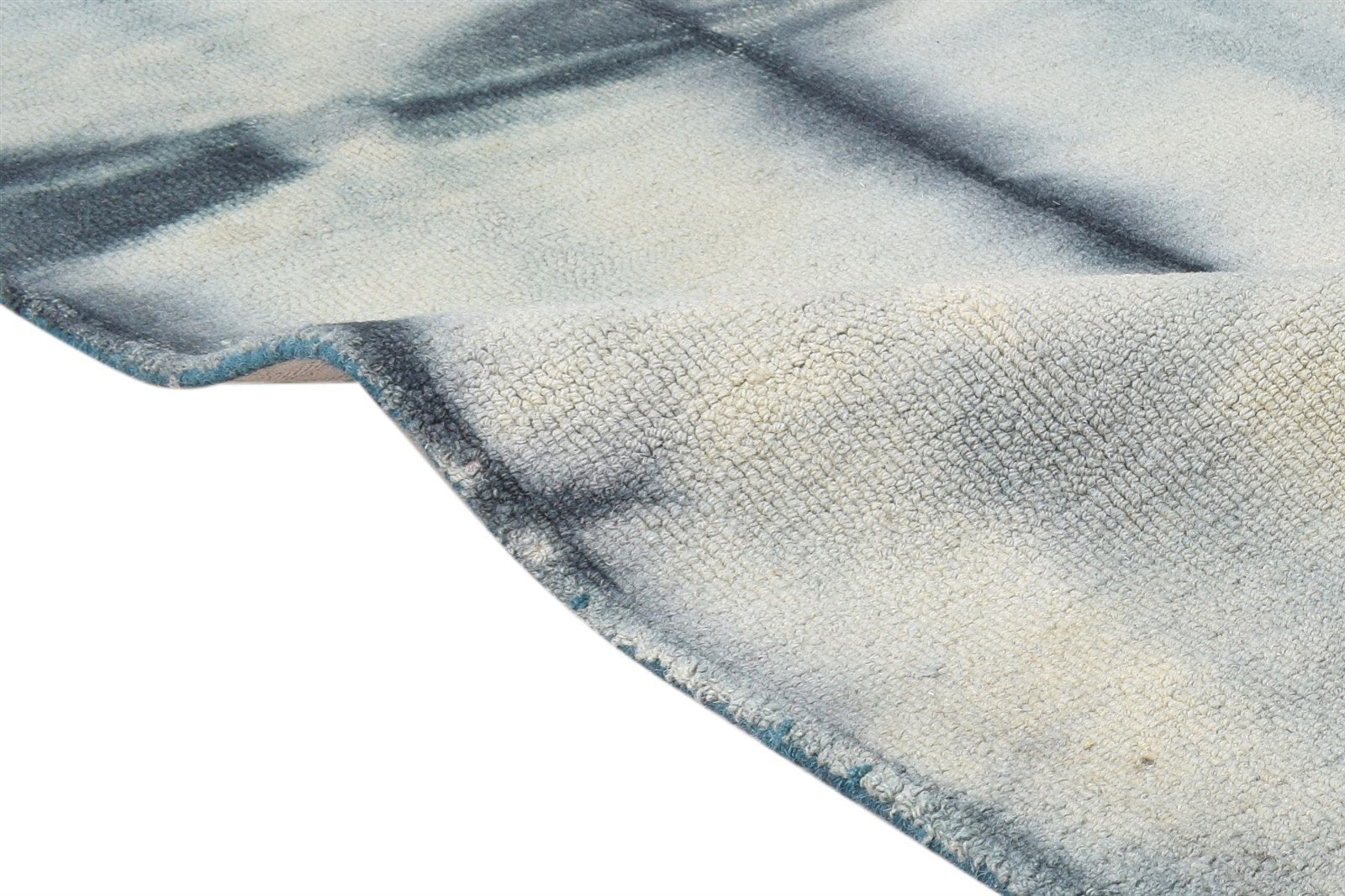 Hand Tufted Grey Wool Rug 5' X 8' Modern Shibori Tie Dye Room Size Carpet 