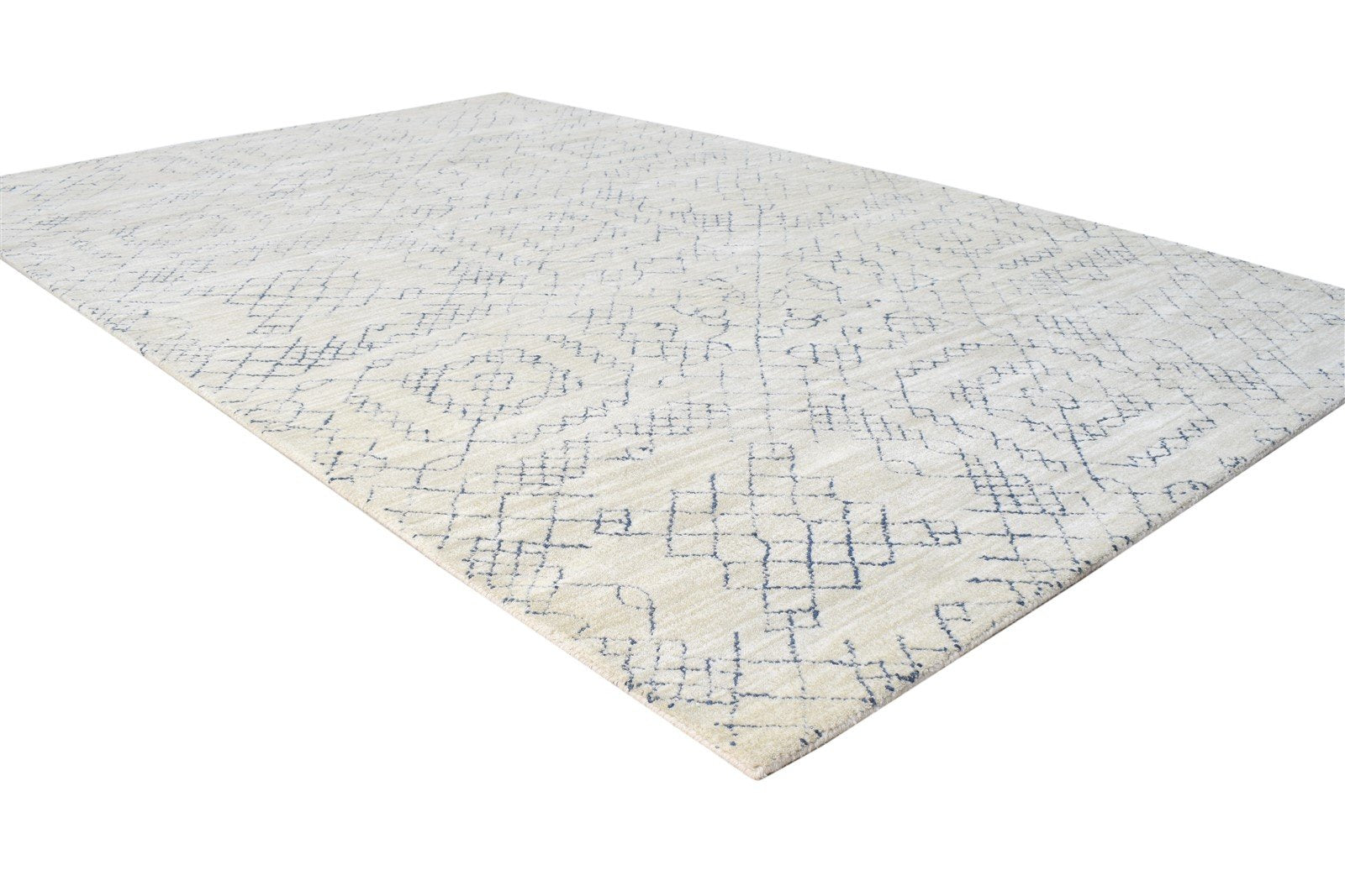 Wool Beige Rug 5' X 8' Modern Hand Tufted American Abstract Room Size Carpet 