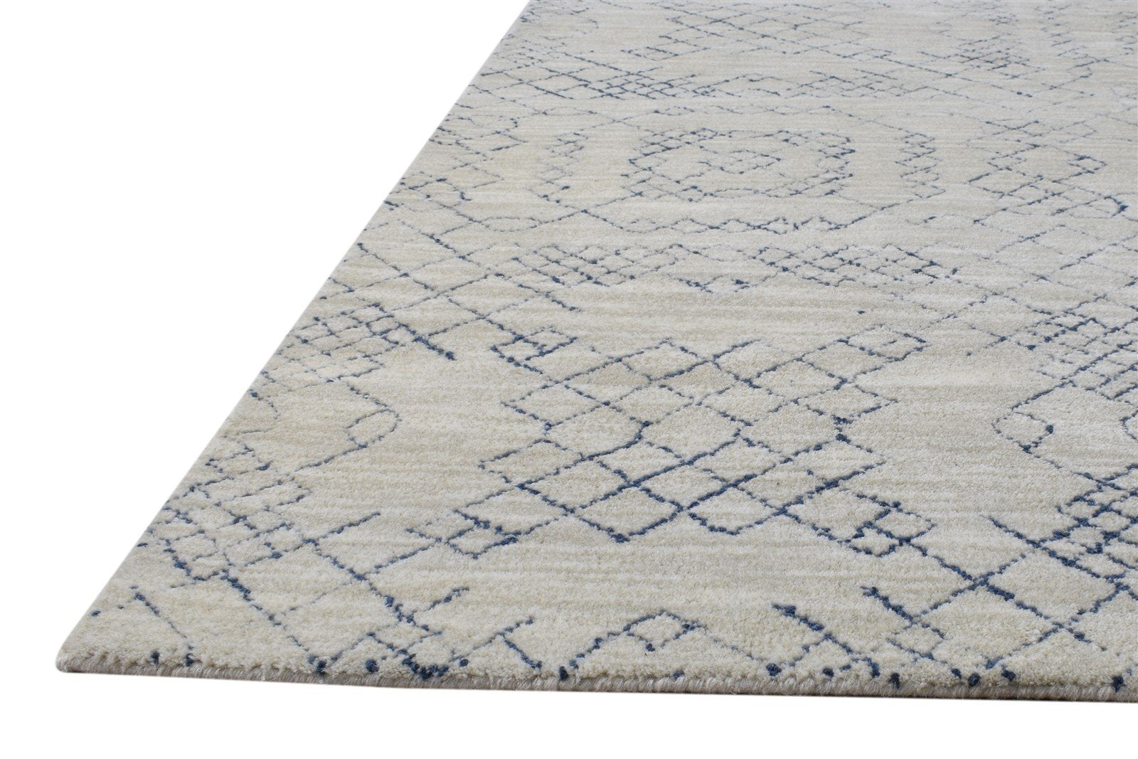 Wool Beige Rug 5' X 8' Modern Hand Tufted American Abstract Room Size Carpet 