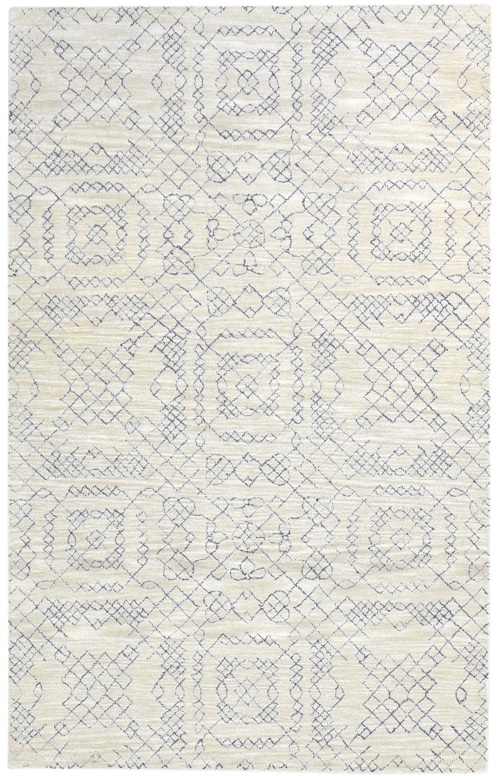 Wool Beige Rug 5' X 8' Modern Hand Tufted American Abstract Room Size Carpet 