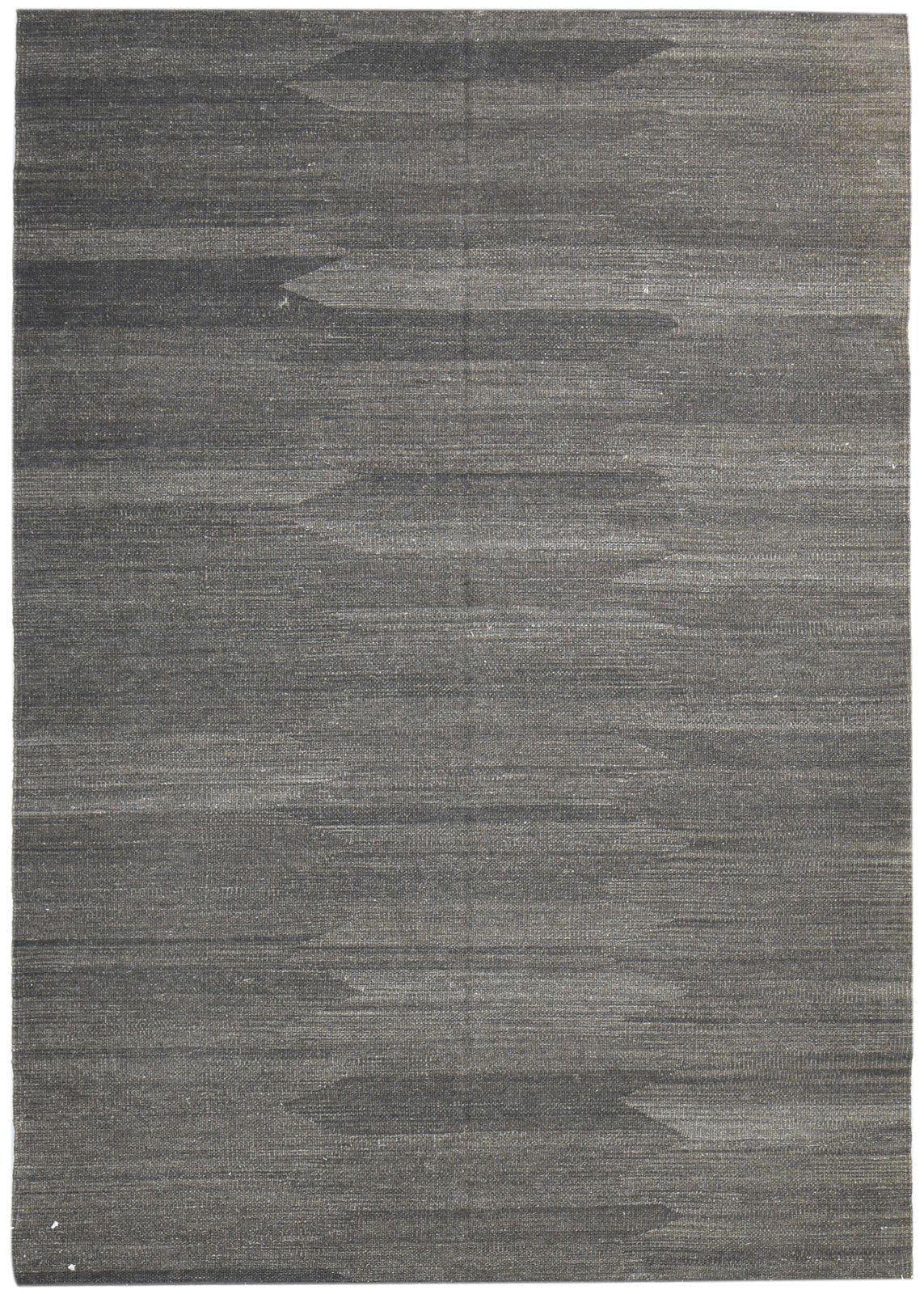 Dhurrie Grey Wool Rug 6' X 8' Modern Scandinavian Abstract Room Size Carpet 