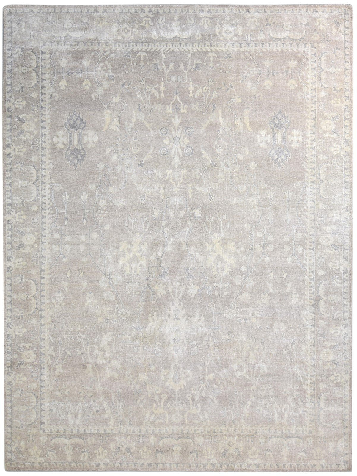 Austin Wool Silk Brown Rug Persian Hand Knotted Oushak Oriental Rug   7865143623829