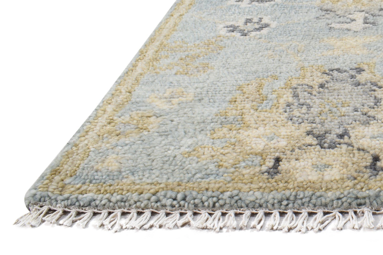 Hand Knotted Blue Wool Rug 2' X 3' Persian Oushak Oriental Small Carpet   7865016549525