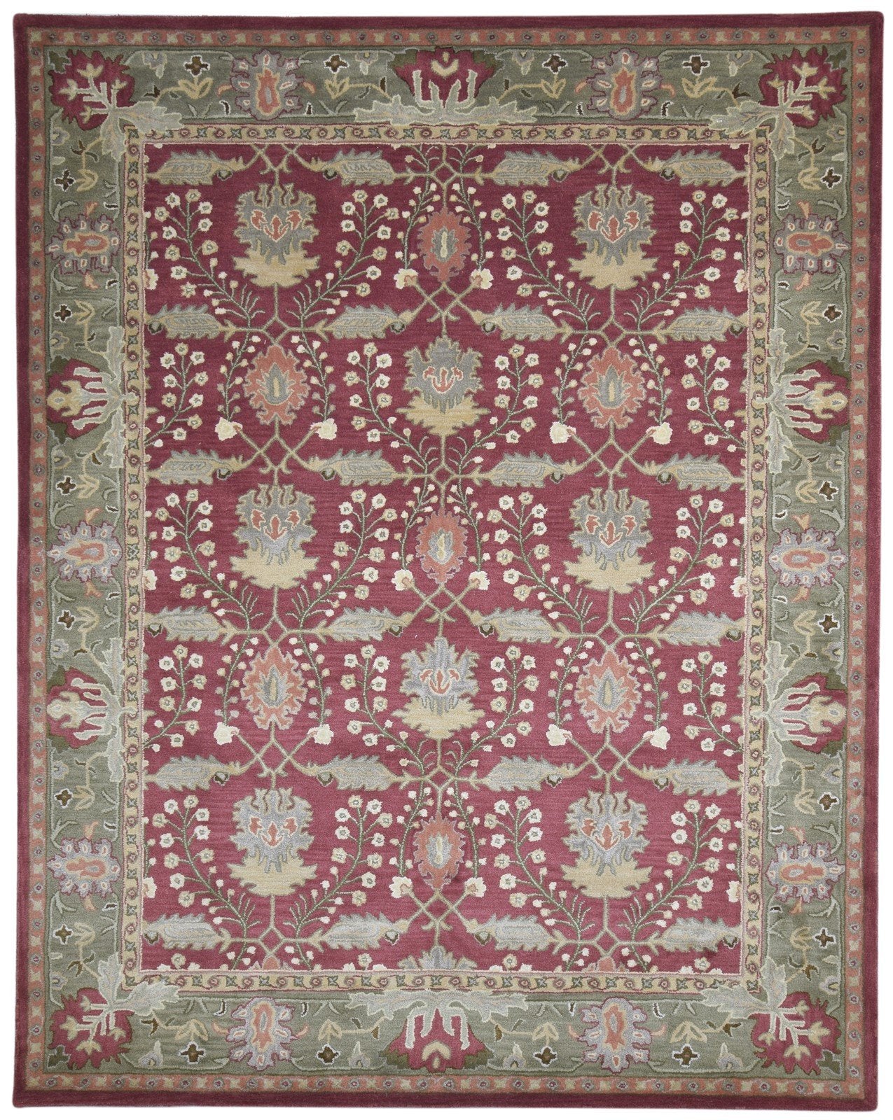 Hand Tufted Red Wool Rug 8' X 10' Persian Kashan Oriental Large Carpet   7864116379797