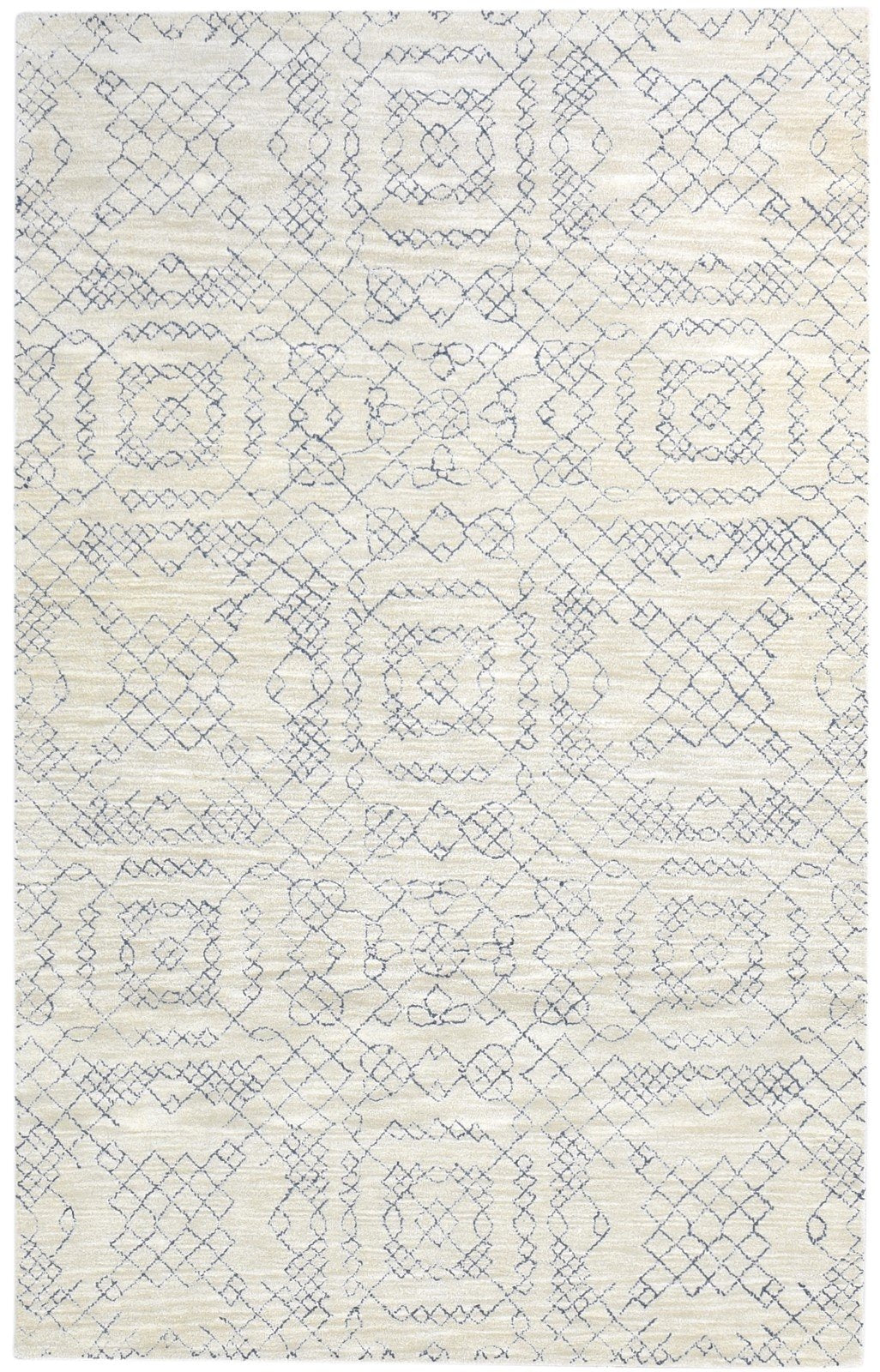 Wool Beige Rug 5' X 8' Modern Hand Tufted American Abstract Room Size Carpet   7865188253845