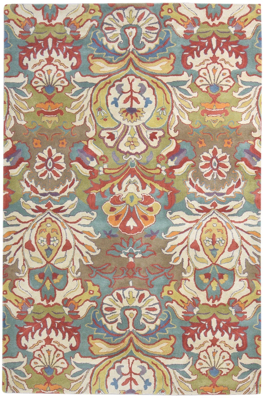Wool Multi Color Rug 6' X 9' Modern Hand Tufted French Floral Room Size Carpet   7865111969941